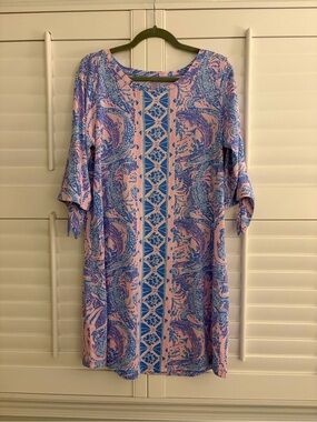 Lilly Pulitzer Size Large Women’s Pink & Blue Printed Shift Dress